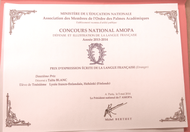 Le diplôme de l'AMOPA